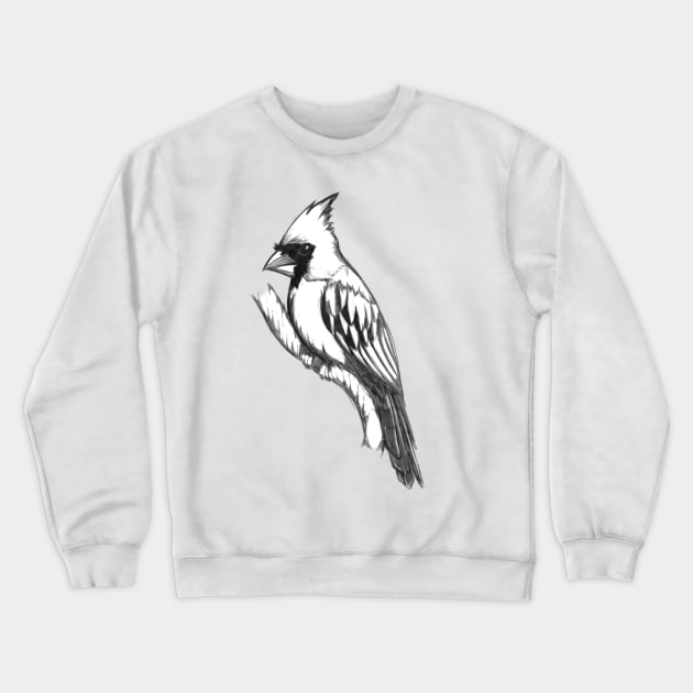 Northern Cardinal - Pencil Bird Illustration Crewneck Sweatshirt by Xonaar Illustrations